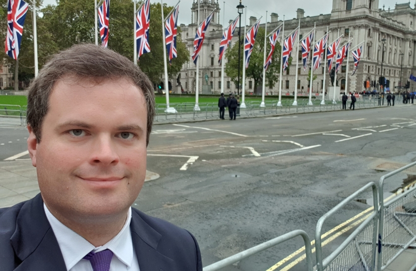 Flags Flying Outside Parliament For The Queen's Speech