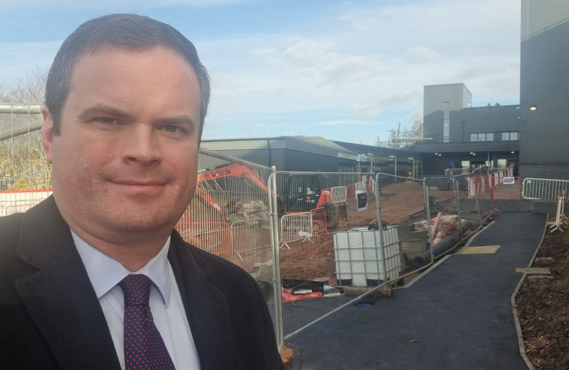 Kevin at the new Acute Medical Unit as the final building works are completed.