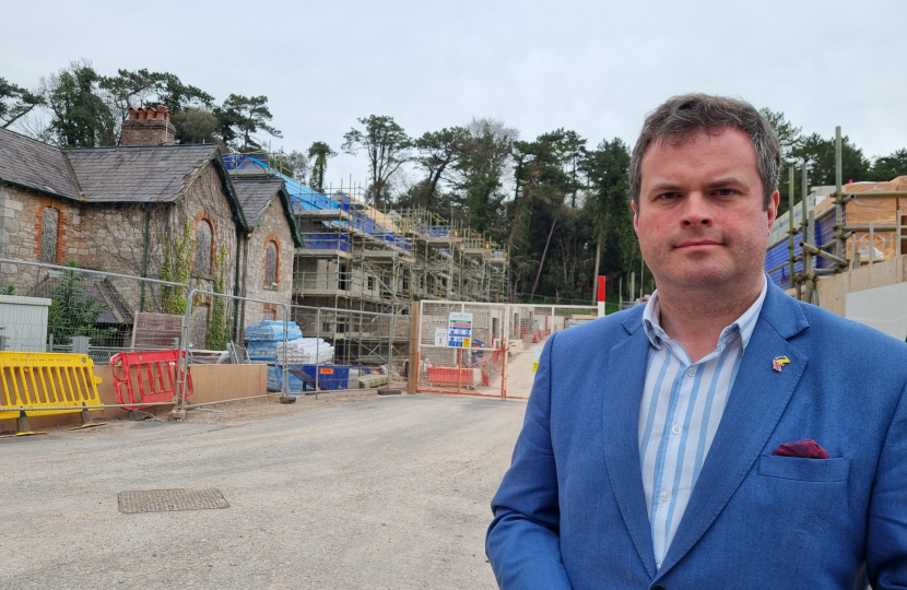 Kevin at the building site for homes on the former site of the Palace Hotel's indoor Tennis Courts.