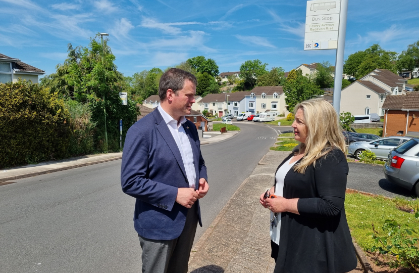 Kevin Foster MP & Shiphay Cllr Katya Maddison in Fowey Avenue.