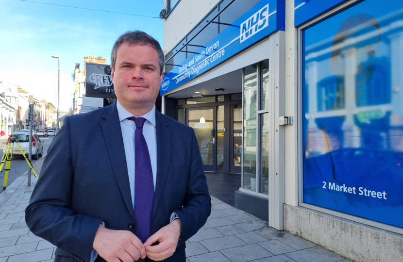 Kevin outside the new diagnostic centre.