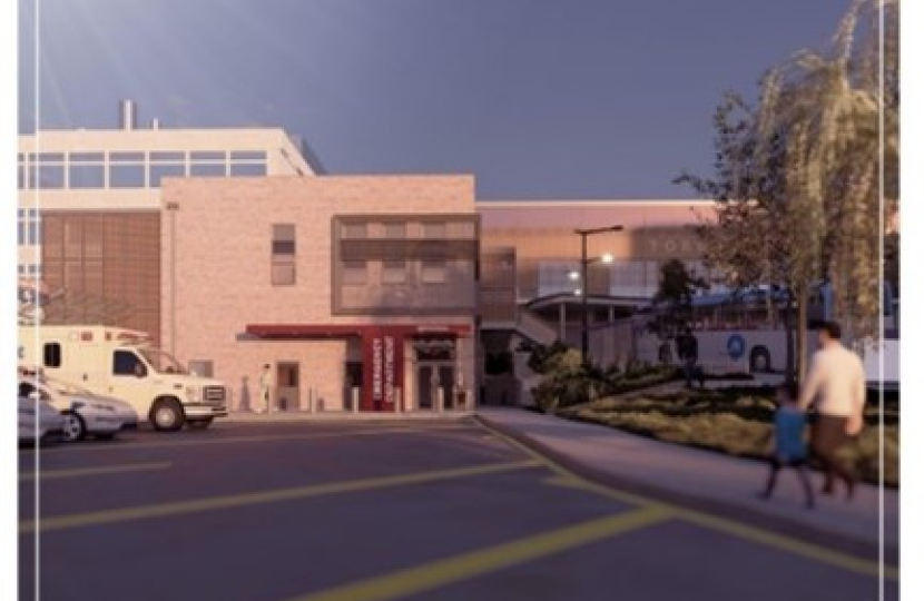 An artist's impression of The New Emergency Dept shared by the Hospital Trust.