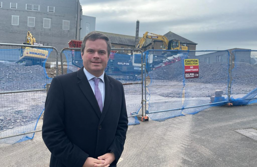 Kevin Foster at Crossways where demolition of the derelict shopping centre is almost complete. 