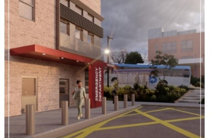 An artist's impression of the new Emergency Department shared by the Hospital Trust.