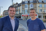 Kevin in Station Square With Local Trader.