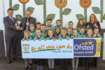 Kevin With Children and Staff at Hayes Primary