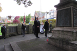 Observing the 2 minute silence at Paignton War Memorial.