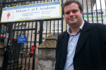 Kevin outside Ilsham Academy that has partnered with Ellacombe Academy