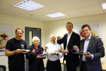 Nick Boles tries the 1,000,001st pudding.