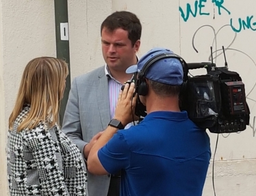 Kevin Speaking To The BBC in Castle Circus About ASB There.