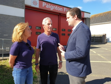 Kevin With Councillors Outside Paignton Fire Station.