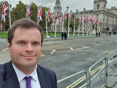 Flags Flying Outside Parliament For The Queen's Speech