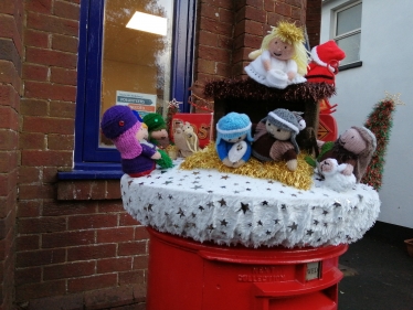 A Festive Knitted Nativity Scene in St Marychurch.