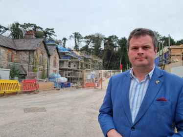 Kevin at the building site for homes on the former site of the Palace Hotel's indoor Tennis Courts.