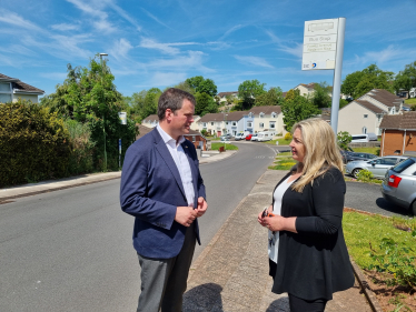 Kevin Foster MP & Shiphay Cllr Katya Maddison in Fowey Avenue.