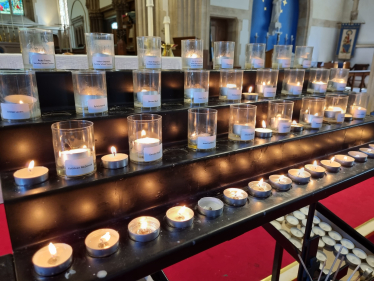 Candles remembering those who lost their lives