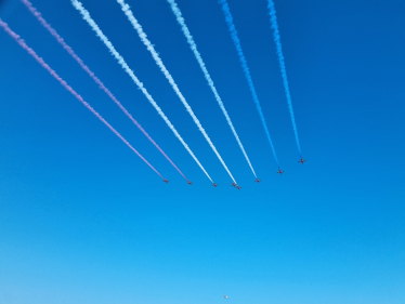 The RAF Red Arrows over Paignton.