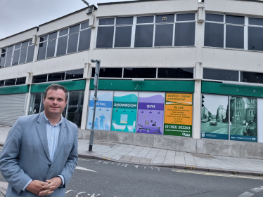 Kevin Foster MP at the location of the new Community Diagnostic Centre