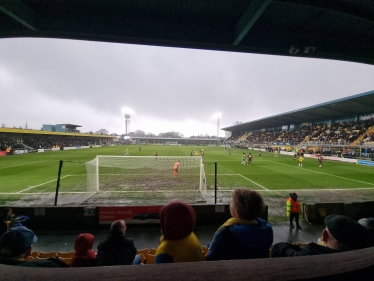 TUFC in action on the pitch at Plainmoor.