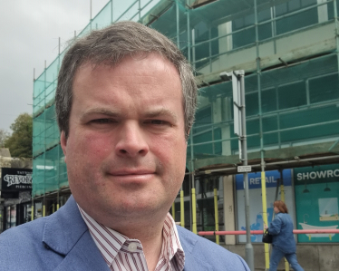 Kevin Foster MP outside the new CDC in Market Street.