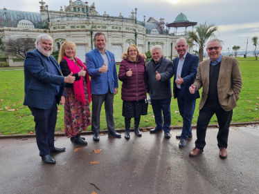 Kevin and local Conservatives celebrate the deal which will see the Pavilion re-opened.