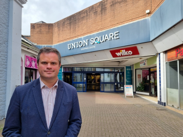 Kevin Foster MP outside Union Square Shopping Centre